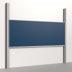 Pylonentafel, 300x120 cm, 1-flächig, höhenverstellbar, Stahlemaille blau 